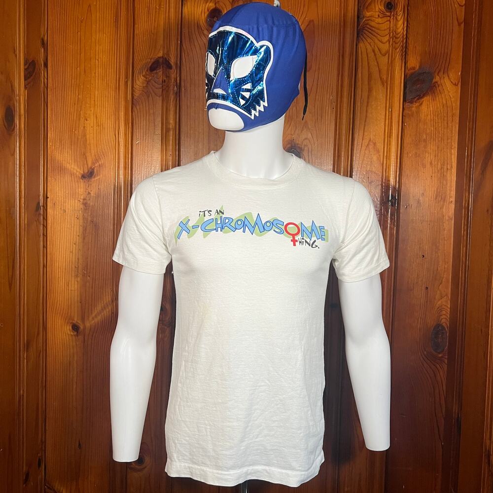 90's Big Ball Sports S Vintage Girls Kick Butt T-Shirt White Regular